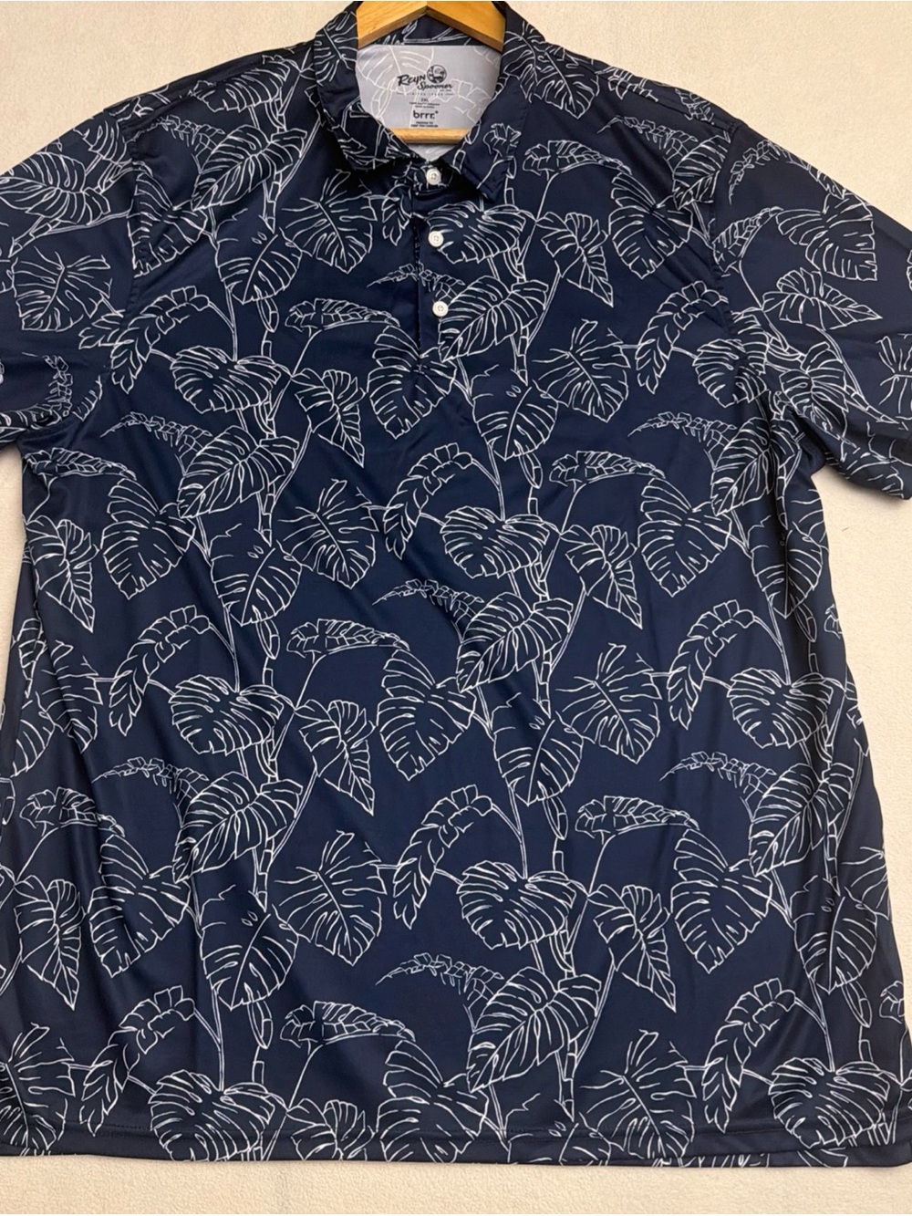 Reyn spooner brrrr cooling performance  Polo with Tropical Leaf Print Sz2X